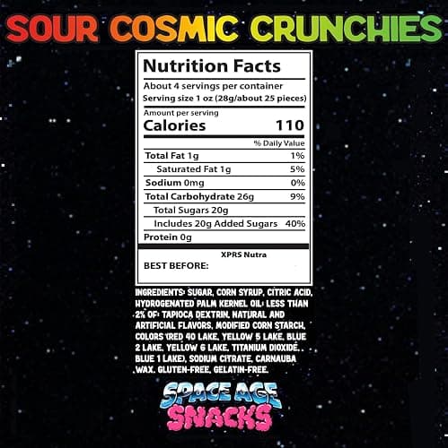 Sour Freeze Dried Candy - 4 Ounce Freeze Dried Sour Cosmic Crunchies Viral Candy - Gourmet Sour Candy - Freezed Dry Light and Crunchy for All Ages thumbnail 2