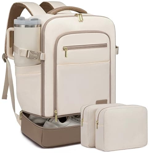 LOVEVOOK Sac à dos de voyage cabine avec compartiment à chaussures séparé, 40L pour femmes avec compartiment humide et sec, pour ordinateur portable de 17 pouces, bagage à main pour voyage. - Image 1