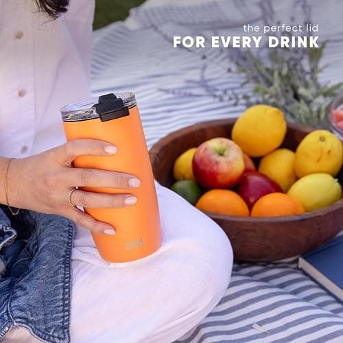 Simple Modern Travel Coffee Mug Tumbler with Flip Lid | Reusable Insulated Stainless Steel Cold Brew Iced Coffee Cup Thermos | Gifts for Women Men Him Her | Voyager Collection | 12oz | Winter White thumbnail 7