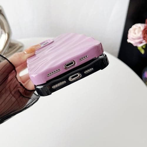 Caseative for iPhone 14 Pro Max Case,Water Ripple Pattern Curly Wave Shape Soft Phone Case (Wine Red) thumbnail 6