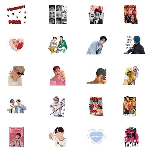 110pcs P1harmony Stickers Decals Pack，Kpop Cute Cartoon Stickers Vinyl Reusable Non-Repeating Waterproof Vinyl Decals，for Water Bottle Phone Laptop Guitar Scrapbook Skateboard Luggage thumbnail 4