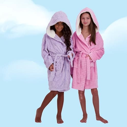 US Angels Plush Robe For Girls- Plush Winter PJ Robe With Pockets, Hoodie & Belt- Ultra-Soft Bathrobe thumbnail 3
