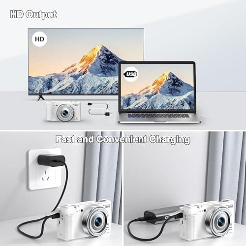 4K Digital Camera for Photography, 72MP Autofocus 2.8" 270°Flip Screen Vlogging YouTube Camera, 18X Zoom Compact Travel Cameras for Teens Beginners, 64GB Card & Battery thumbnail 7