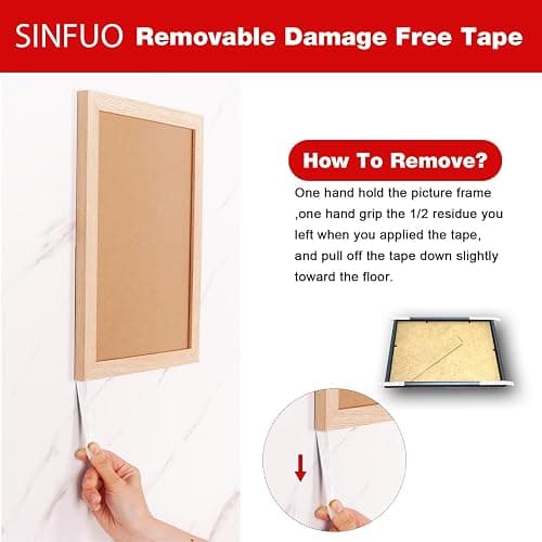 Sinfuo Double Sided Foam Tape Heavy Duty, Removable Damage Free Adhesive Tape, Residue Free Tape Picture Hanging Adhesive Strips Suitable for Indoor and Outdoor Installation Home Office(1.57" x 22Ft) - 1.57in x 22ft thumbnail 2