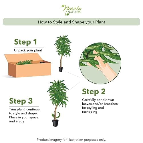 Nearly Natural 48in Dracaena Silk Plant (Real Touch) Green thumbnail 10
