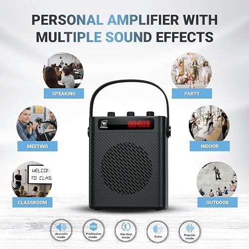 Voice Amplifier Wireless Microphone/Handheld Mic- 40W Portable Microphone and Speaker Wireless karaoke System, Bluetooth Speaker with Mics Personal Pa System, 4 Sound Effects for Teachers Speaking S95 thumbnail 4