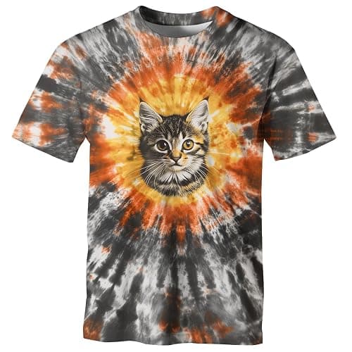 GHUALURU Men's Tie Dye Style T-Shirts Fun Animal Graphic Short Sleeves Shirt - Image 1