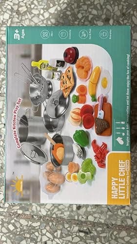 37Items 59Pcs Kids Pretend Play Kitchen Accessories Set, Stainless Steel Play Pots and Pans Sets for Kids, Cooking Utensils, Play Food Pizza Knife Kitchen Playset Toys Gift for Boys Girls Toddlers thumbnail 13