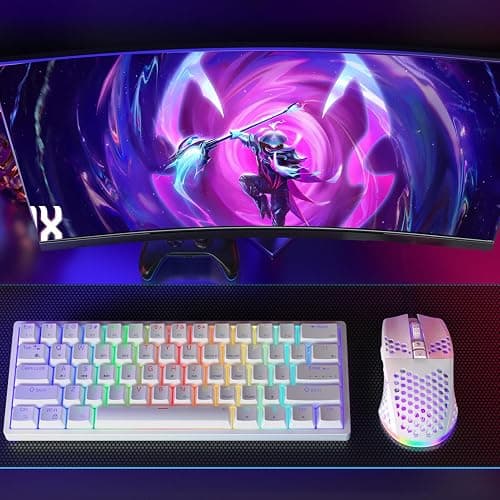 SOLAKAKA SM600 White Wireless Gaming Mouse,Tri-Modes BT5.1/Type-C Wired/2.4G Wireless Mouse with 2 Side Buttons, Programmable Macro Gamer Mouse with RGB Light for Laptop/PC/Mac thumbnail 9