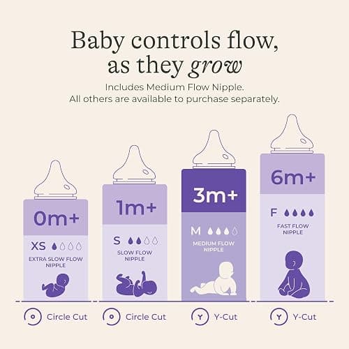 Lansinoh Anti-Colic Baby Bottles, BPA-Free Plastic, 8 Ounces, 3 Count, Medium Flow Nipples (Size M), Breastfeeding Bottle with NaturalWave Design, Baby Essentials thumbnail 3