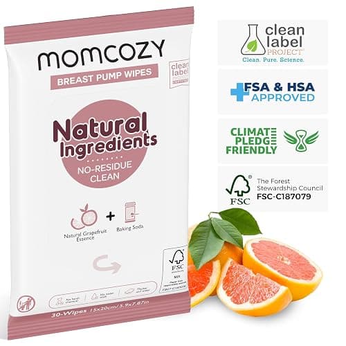 Momcozy Breast Pump Wipes for Parts Cleaning On-The-Go,Flash Clean,30 Count | Multipurpose Reusable thumbnail 5