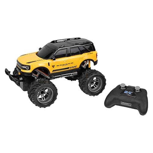 New Bright #1688 11.5" Radio Control Ford Bronco RC Car 1:16 Scale, 2.4GHz Remote, Forward/Reverse, Left/Right Steering, 100ft Range, Durable Plastic, Kids 6+, Easy Controller, Yellow Finish thumbnail 2