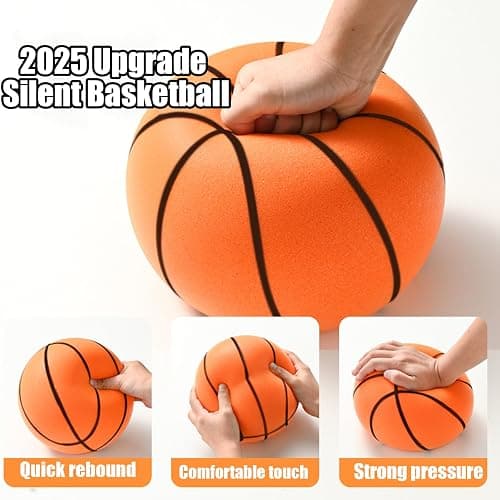 Sprstar Silent Basketball Size 7 (29.5") - Upgrade Foam Basketball Arcade Game Indoor,Ball for Quiet Dribbling and Indoor Training,Pro PU Foam Ball – Higher Bounce thumbnail 3