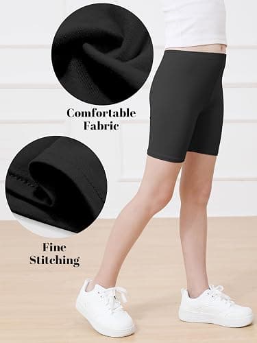 Resinta 6 Pack Girls Bike Shorts Under Dress Dance Cartwheel Shorts for Toddler Kids Summer Clothes Multicolor thumbnail 2