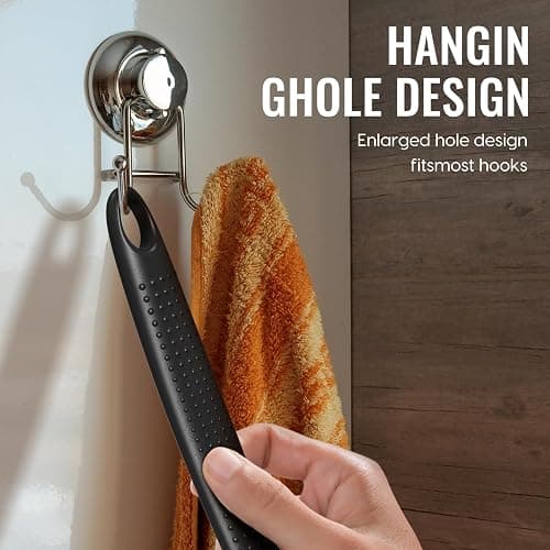 Silicone Back Scrubber for Shower, 17in Lengthen Long Handle Body Brush, Double Sided Shower Brush for Shower Exfoliating and Massage Can Produce Rich Foam, Long Handle Back Scrubber for Men thumbnail 6