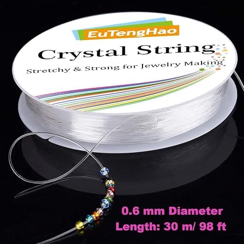 EuTengHao 14400pcs Tube Beads Bugle Glass Seed Beads, Small Craft Spacer Beads for DIY Bracelet Necklaces Crafting Jewelry Making Supplies with Two Crystal String (3mm, 600 Per Color, 24 Colors) thumbnail 7