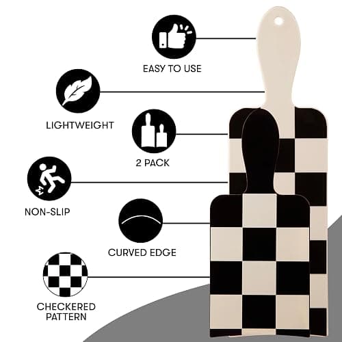 FRAMAR Checkered Balayage Board and Paddle Set - Long and Short Foil For Highlights, Highlighting Board, Hair Salon Supplies, For Enhanced Precision - 2 Pack - Cream and Black thumbnail 5