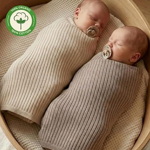 Huxie 100% Organic Cotton Knit Receiving Baby Blanket for Newborns - Soft, Breathable Blanket for Crib & Stroller - Nursery Gift (Mochachino) thumbnail 7