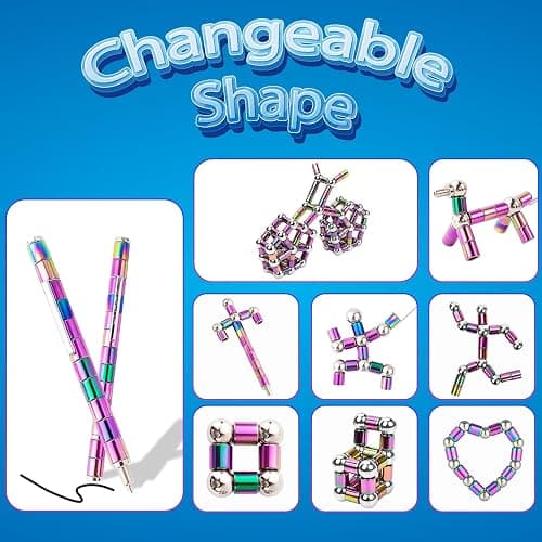 CNMTCCO Magnetic Fidget Pen with Balls Magnetic Pen for Decompression Ballpoint Magnet Pen Finger Toy Gift DIY Metal for Ages Teenage Boys Girls 8-15 to Relieve Stress and Anxiety thumbnail 2