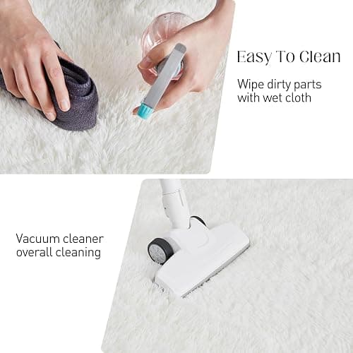 Area Rugs for Living Room, 4x6 Ft Washable Bedroom Rug, Plush Fluffy Carpet, Modern Non-Slip Rug for Nursery College Dorm Kids Room Home Decor Aesthetic, Solid White thumbnail 9