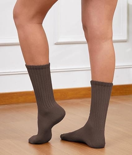 Acomono Scrunch Crew Socks 3 Pack – Retro Slouchy Cotton Calf Socks for Men & Women Cushioned Solid Stacked Boot & Sneaker thumbnail 3