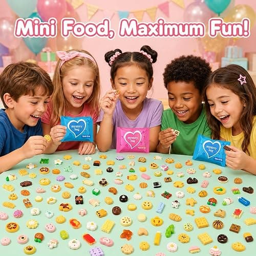 50PCS Mini Resin Food Blind Bags Mystery Bags Set, Mini Food Toys Variety Pack, Tiny Figures Bulk Surprise Toys, Dollhouse Mini Food Charms for Kids Party Favors, Classroom Prizes & DIY Crafts thumbnail 5