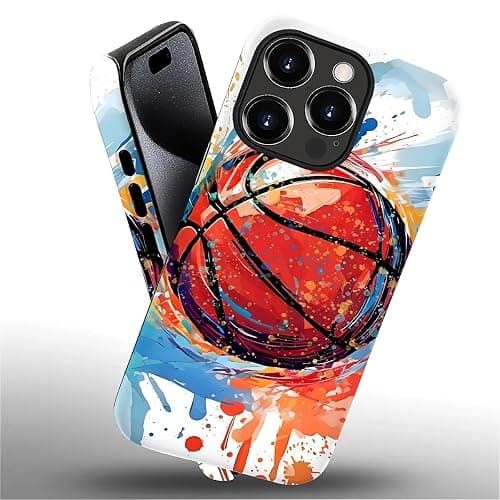 yicomon Compatible with iPhone 16 Pro Case, Colorful Basketball Sport Pattern Print Matte Phone Case Durable Fashion Funny Liquid Silicone Case Soft Anti-Scratch Shockproof Protective Cover thumbnail 4