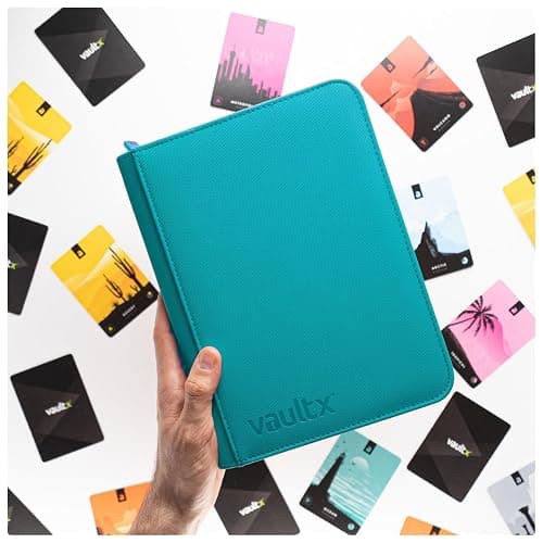Vault X 4 Pocket Trading Card Zip Binder, 160 cards, Premium Exo-Tec Album Material, 20 Side-Loading Pages, Folder for Collectible Card Games, Sports, TCG (Teal) thumbnail 6