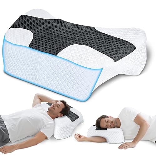 SAHEYER Side Sleeper Pillow with Arm Hole, Upgraded Shoulder Relief System for Neck Pain, Multi-Angle Memory Foam Pillow for Adults Side, Back and Stomach Sleeper Pressure-Free Sleep (Black) - Image 1