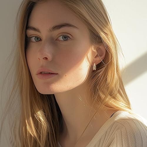 Hypoallergenic Hoop Earrings for Women, 14K Gold Plated Double Hoops Earrings with Cubic Zirconia Pave Cluster Lightweight Hoops Earrings for Lover Anniversary Birthday Christmas thumbnail 5