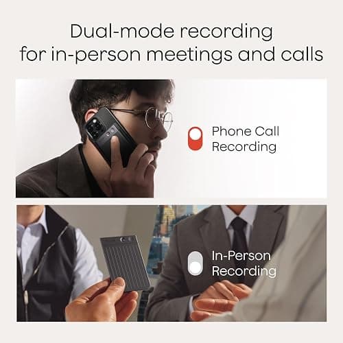 Plaud Note AI Voice Recorder, Voice Recorder w/Case, App Control, AI Transcribe & Summarize, Support 112 Languages, 64GB, Audio Recorder for Lectures, Meetings, Calls, Black, Non-Pro Version thumbnail 2