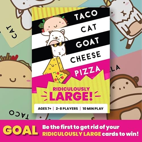 Taco Cat Goat Cheese Pizza Ridiculously Large Edition Wildly Entertaining Oversized Card Game for Family Game Night | Easy to Play 10 Min Rounds | for Kids, Teens, Adults, and Families | 2-8 Players thumbnail 5