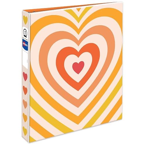 Avery 3 Ring Binder, 1 Inch Round Rings, Retro Collection, Radiant Heart (26804) - Image 1