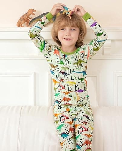 babee Reshinee Bamboo Viscose Toddler Pajamas Boys Girls Baby 12M-8Y Pjs Sets Kids 2pcs Long-Sleeve Snug fit Sleepwear thumbnail 5