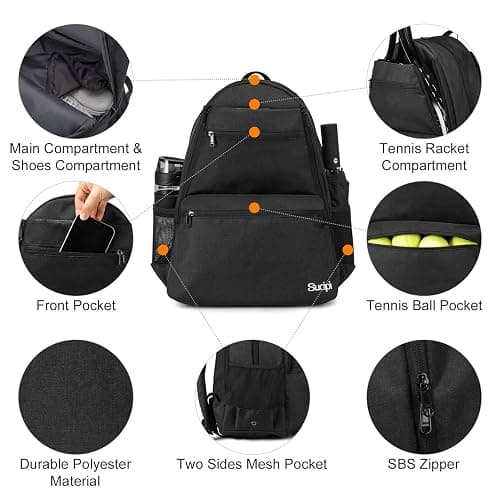 Sucipi Tennis Bag Professional Tennis Backpack for Men and Women Racket Bags Holds 2 Rackets with Ventilated Shoe Compartment thumbnail 3