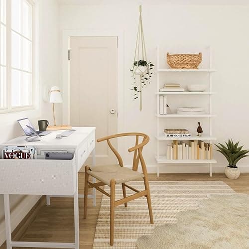 DLisiting 32 Inch Small White Desk with 2 Drawers, Study Writing Computer Desk with Storage Drawer for Bedroom Home Office, Vanity Table Without Mirror for Girls Small Spaces thumbnail 2