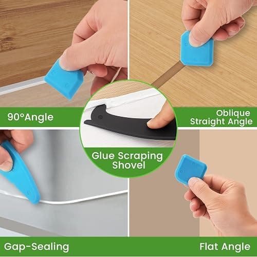 Professional Caulk Gun Kit with Caulk Remover & Silicone Sealant - 5 in 1 Caulking Tool Set for Caulking Removal, Includes Caulking Gun Tool, Silicone Scraper thumbnail 6