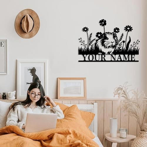 Personalized Guinea Pig Metal Wall Sign,Custom Guinea Pig Metal Wall Art Guinea Pig Memorial, Personalized Guinea Pig Name Sign,Home Decor Kid Nursery Decor Guinea Pig Loss (Guinea Pig C) thumbnail 5