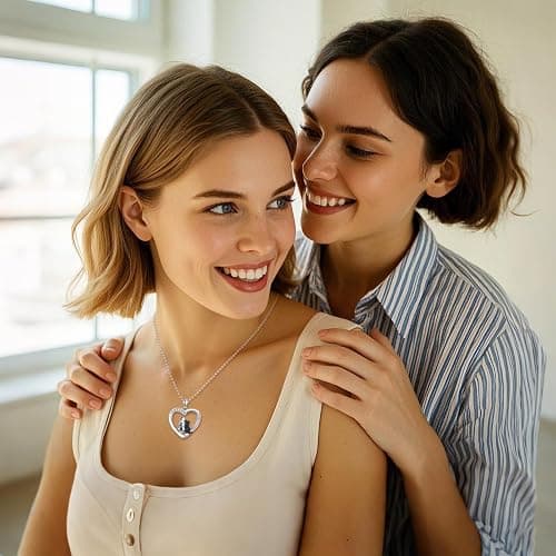 Vadmans Cat Necklace Sterling Silver Cat Pendnat with Rose Quartz Pearl Jewelry Gifts for Women Cat Lovers thumbnail 3