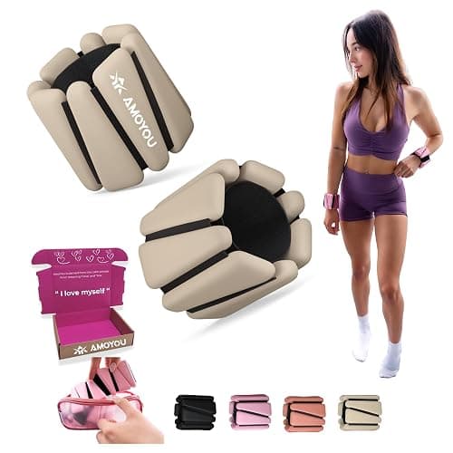 AMOYOU Wrist & Ankle Weights for Women – 2 lb Ankle Weights (Set of 2, 1 lb Each) | Arm Weights for Women | Leg Weights for Walking, Yoga, Cardio & Strength Training - Image 1