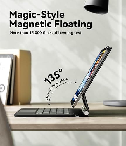 GreenLaw for iPad 11th(A16,2025)/10th(2022) Generation Case with Keyboard, Magic-Style Keyboard Stand, 7 Color Backlit, Stain-Resistant Surface, Multi-Touch Trackpad,Obsidian Black thumbnail 6