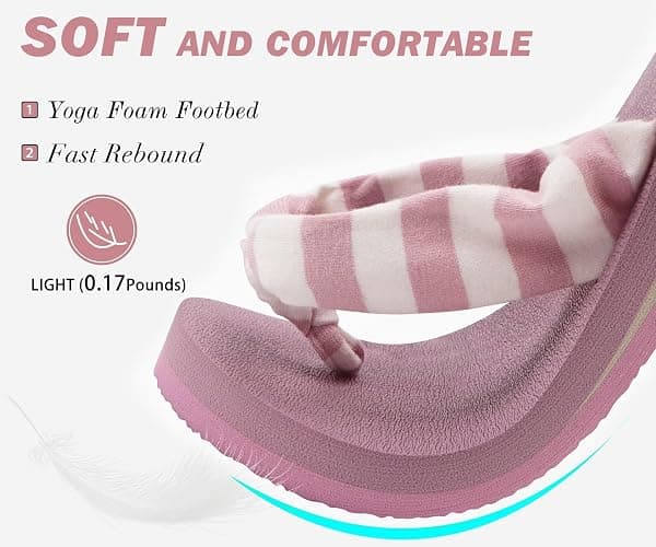 KuaiLu Flip Flops for Women with Arch Support Yoga Mat Comfortable Summer Beach Walking Thong Cushion Sandals Slip On Indoor Outdoor thumbnail 5