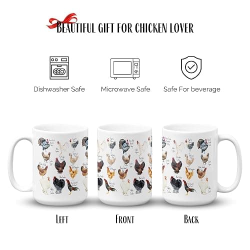 Vivulla68 Breeds of Chicken Coffee Mug 15Oz With Keychain, Chicken Gifts For Chicken Lovers, Chicken Mom Stuffs, Chicken Coffee Cup For Women, Chicken Themed Gifts, Chicken Lady Gifts thumbnail 4
