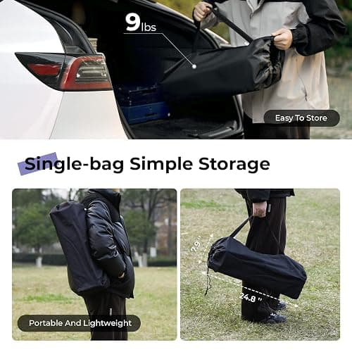 Byliable Camping Table Folding Portable Camp Aluminum Fold Up Lightweight Roll Up Table Adjustable Height with Carry Bag Indoor Outdoor for Camping, Picnic, Backyard, BBQ, Patio, Black thumbnail 3