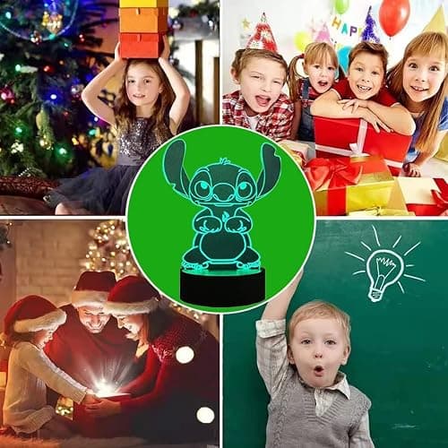 LOUHH 3D Illusion Night Light, 16 Color Night Light - 3D LED Intelligent Remote Control Lamp for Children's Room Decoration and Children's Gifts thumbnail 7