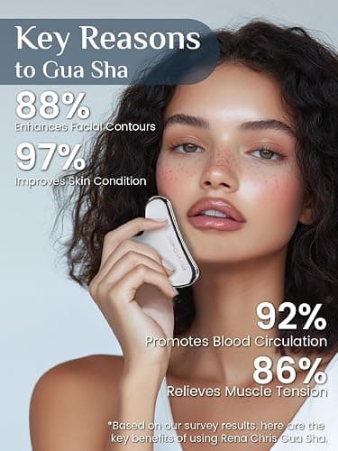 Rena Chris Gua Sha Facial Tools, Stainless Steel Guasha Tool for Acupuncture, Manual Massage Tool for Jawline Sculpting and Puffiness Reducing, Gua Sha Facial Massage Tool, Skin-Care Gift thumbnail 4