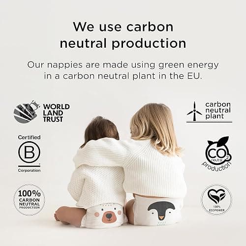 Kit & Kin Premium Eco Baby Nappies Size 1 | Newborn 2-5 kgs / 4-11 lbs | Pack of 228 Nappies | Plant-Based & Hypoallergenic | Superior Leak Protection | Vegan & Cruelty Free thumbnail 7