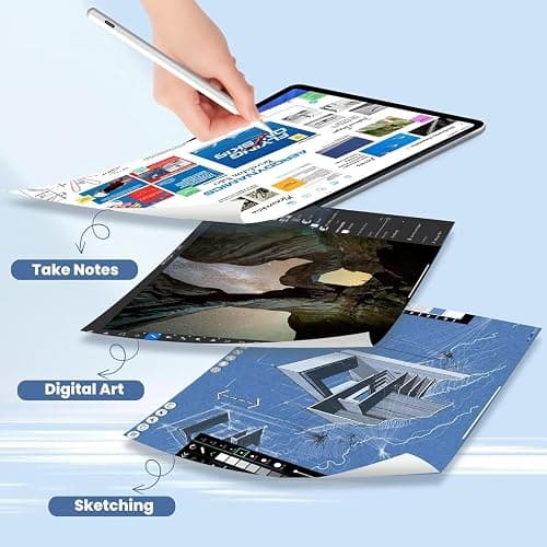 Pencil for Apple iPad A16 10th Generation, Fast Charge Stylus Pen for 2025-2018 iPad A16/11-6th Gen, Air 11"/13" M3/M2/5th-3rd, Pro 13"/11"/M4/12.9", Mini A17 Pro/6/5th Palm Rejection Tilt Sensitivity thumbnail 8