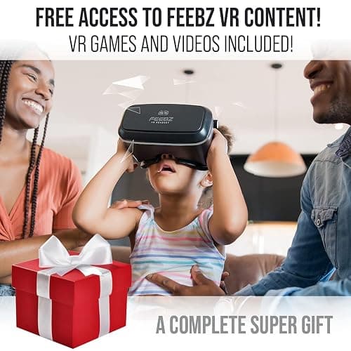 FEEBZ 3D VR Headset for Kids 2.0 - for iPhone & Android Phones | with 3D VR Videos & Apps Links | Virtual Reality Goggles Set for Beginners thumbnail 3