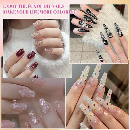12 Boxes Nail Gems and Charms, Gold Charms for Nails Rhinestones Kit with 30 Sheets Nail Art Stickers Crystals Flatback Pearls Nail Decals Fruit Nail Charms Pearls for Nails Design DIY Accessories thumbnail 8